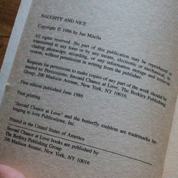 Vintage Second Chance at Love "Naughty and Nice" Paperback Book - Picture 6 of 8